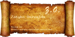 Zatyko Oszvalda névjegykártya